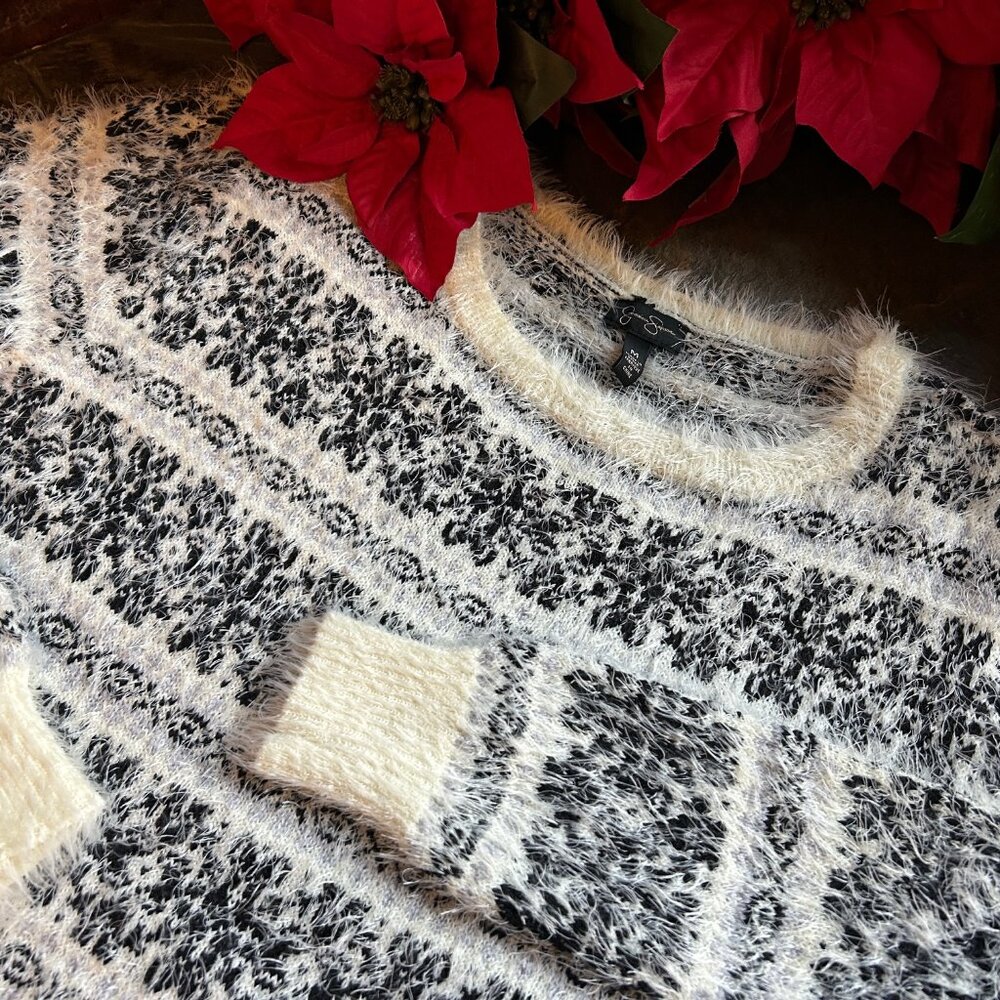 Jessica Simpson Nordic Pattern “Furry” Sweater (NEW)